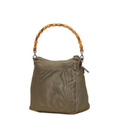 グッチ バンブー ハンドバッグ ショルダーバッグ 2WAY 000 2404 0509 ブラウン カーキ ナイロン レザー レディース GUCCI 【中古】